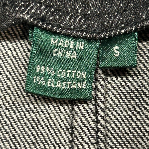 Lauren Jeans Co Denim Jacket Women's Small Charcoal Crop Velvet Contrast Ralph - Picture 6 of 11